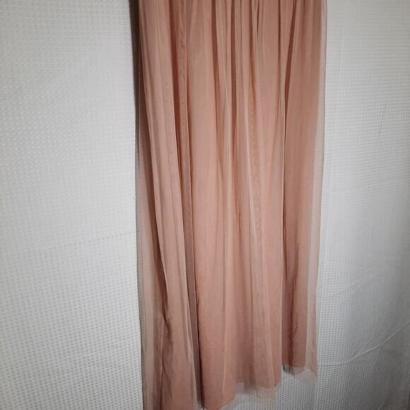 Adrianna Papell Beaded Mesh Gown Pink Floral Embroidery Dress Size 12 Formal - Picture 4 of 10